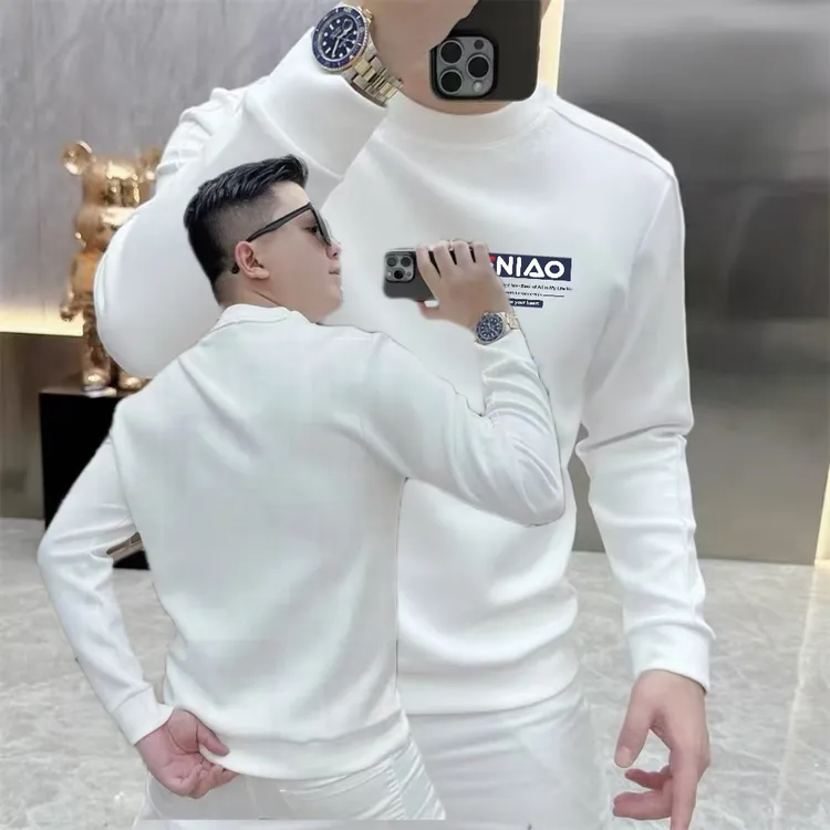 折扣潮牌高端卫衣男士休闲圆领长袖秋冬季新款潮流上衣加绒打底衫