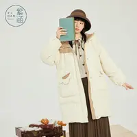紫涵连帽拼接撞色中长款羽绒服女冬季新款宽松加厚外套Z3Z11BS409