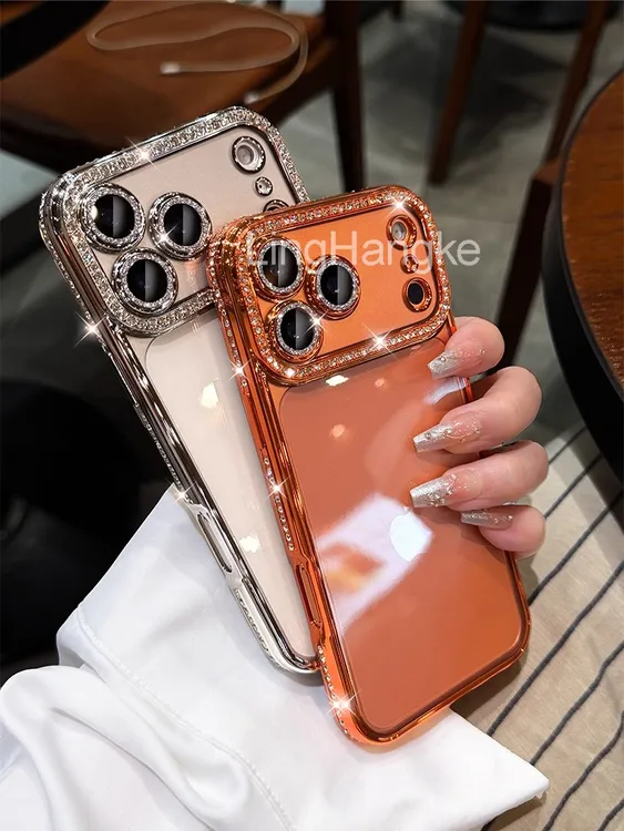 【高颜值】闪钻奢华时尚透明适用iPhone17promax手机壳16/15/14软13