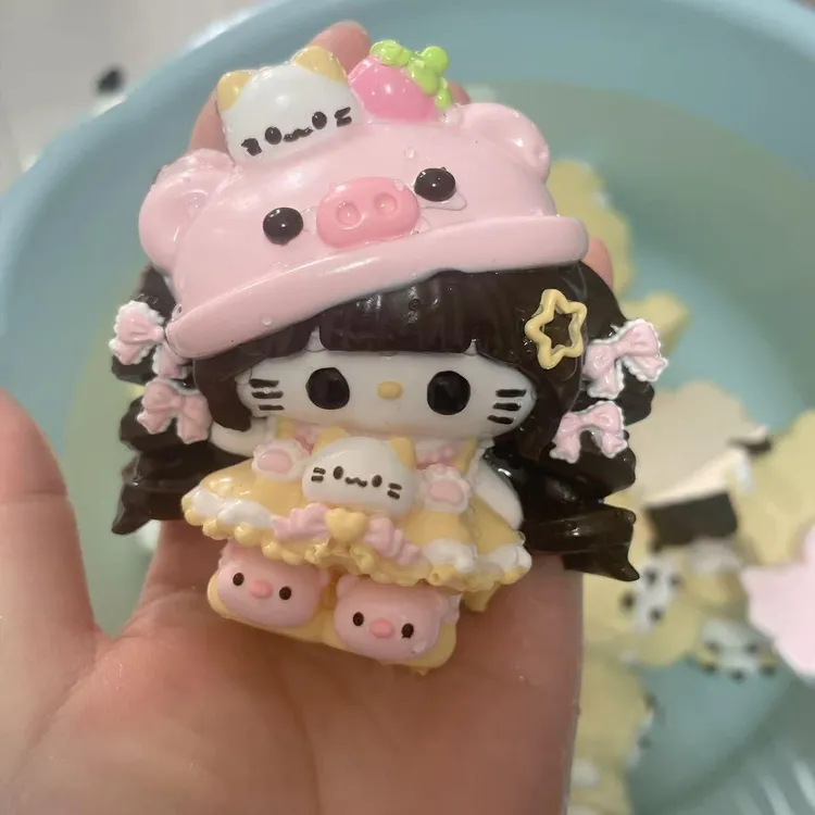 【猪猪三花猫KT】纯手工制作DIY食品级硅胶捏捏解压挂包礼物玩具