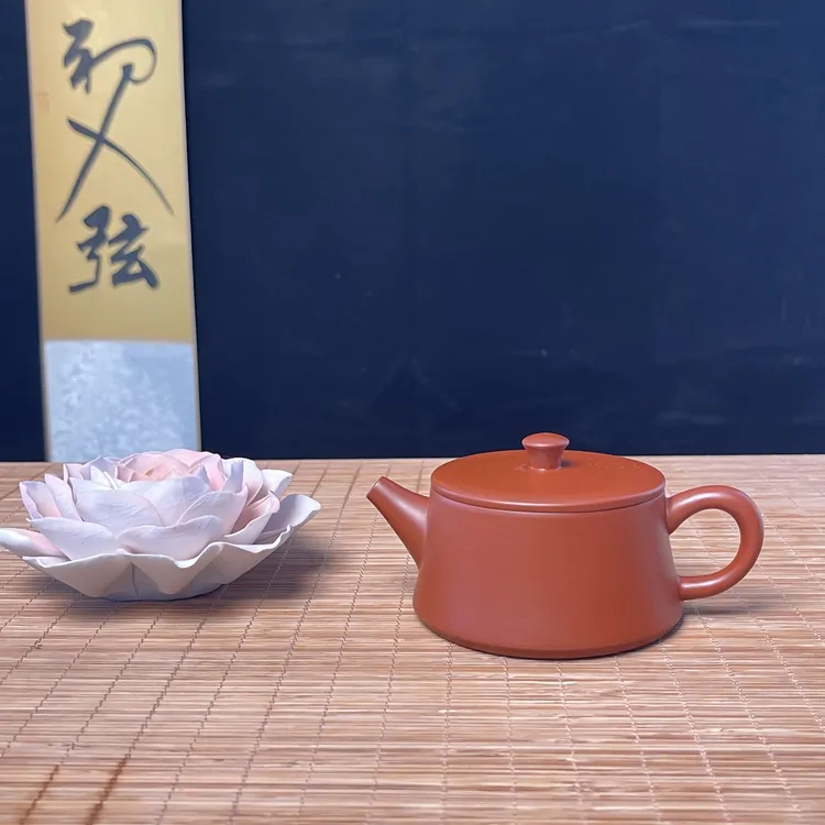 120c云柱壶潮州手拉壶原矿朱泥6.5公分薄胎大口全手工紫砂壶茶壶