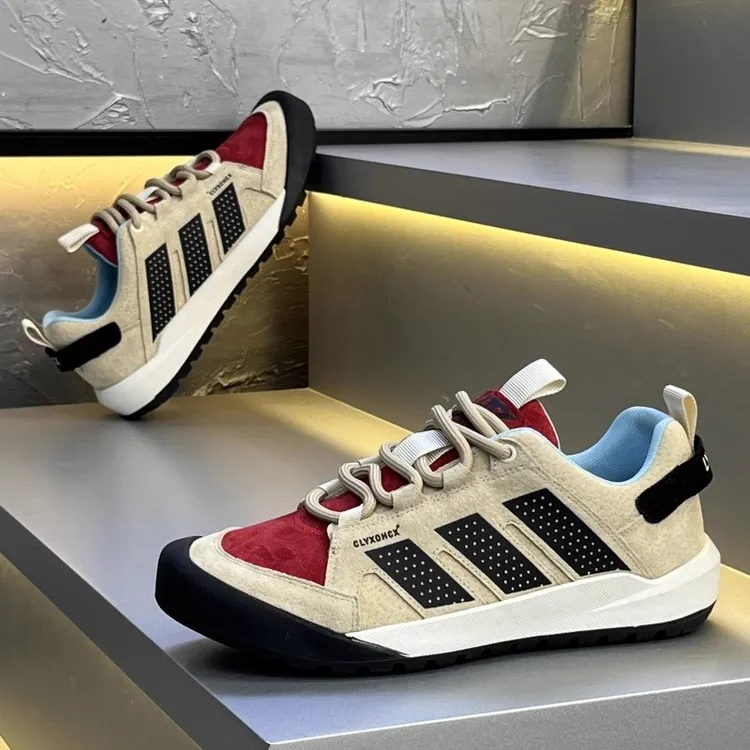 【香港QXWB&Shoes官方正品】春秋低帮三道杠板鞋男反绒皮软底休闲鞋