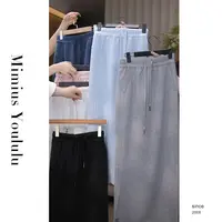 【mimius】Y 慵懒时尚百搭通勤不规则圆领上衣+半裙（松紧腰）G05050