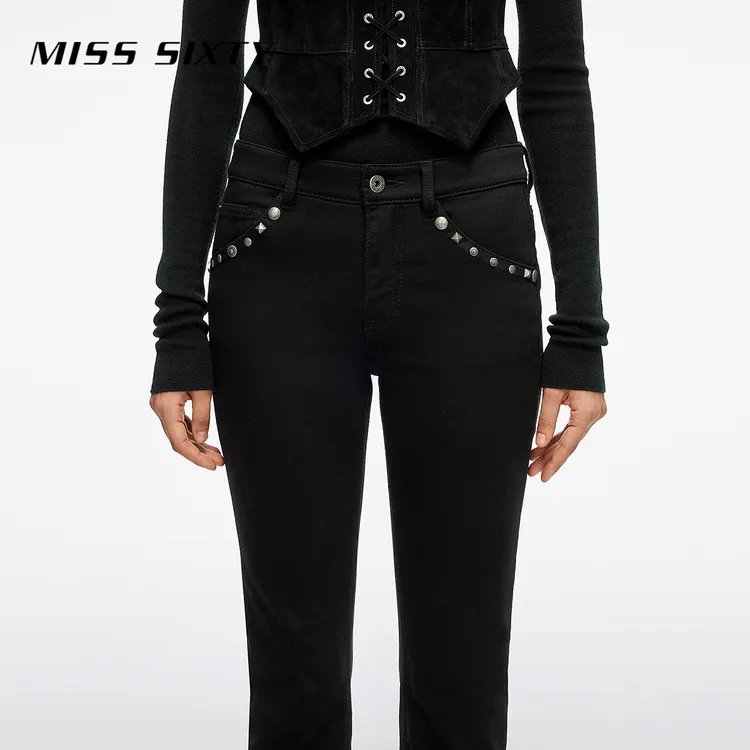 【Bella Hadid同款】Miss Sixty2025冬季新款磨毛牛仔裤女喇叭裤