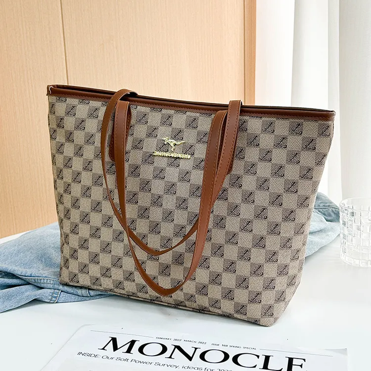 现货风潮质感印花单肩托特包女士包包轻奢百搭