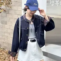 8805#【衣长53】短款耐磨长袖薄款立领短外套春季宽松水洗春秋时尚