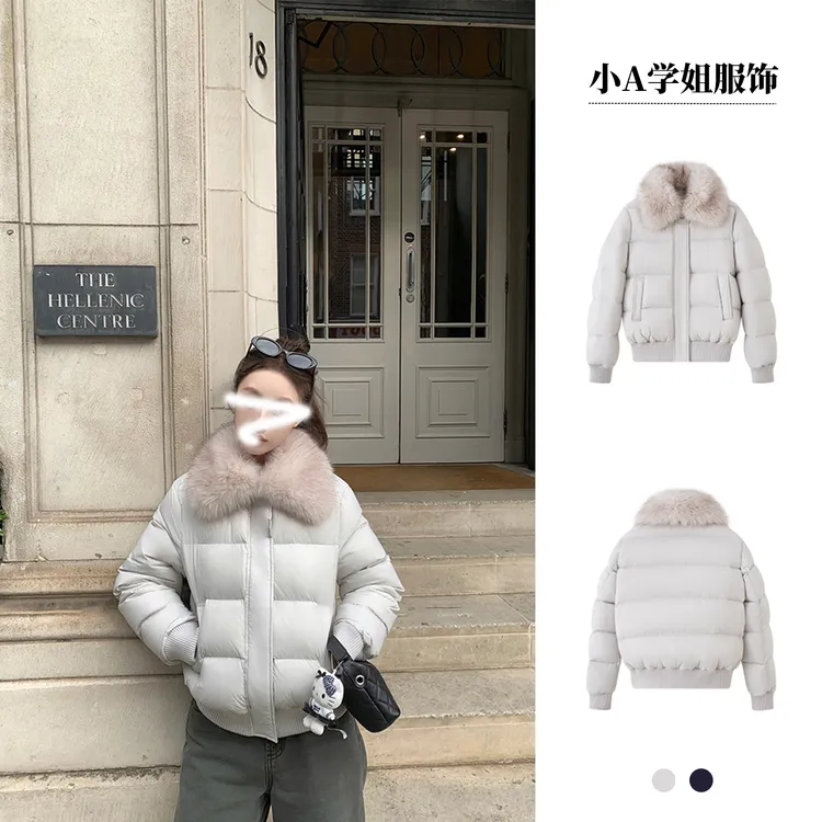 '软心泡芙'可拆卸毛领保暖棉服女冬季韩版百搭短款加厚宽松外套女