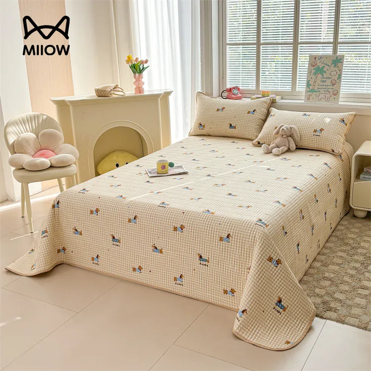 猫人全棉床盖四季通用夏季单双人床单2025新款床褥遮盖物被单