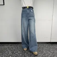 【逸阳断码清仓】A版女神阔腿牛仔裤遮肉显瘦秋宽松高腰直筒裤裤