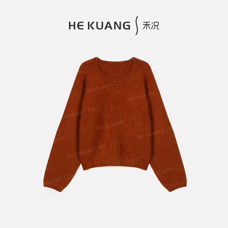 禾况HEKUANG琥珀流光【昙华暖织】绵羊毛精致慵懒感上衣 X655 0818