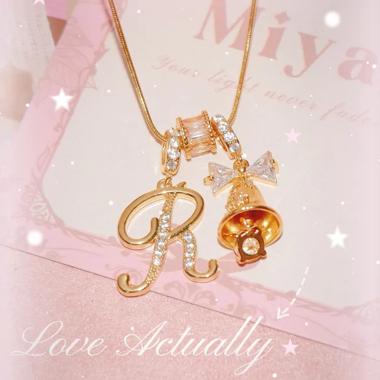 铜锆石项链 Love Actually~真爱至上 圣诞字母项链定制 圣诞礼物