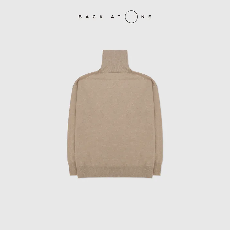 BACKATONE“静奢系列-香颂”R*W风羊绒高领针织衫 BFF-1AB059H-K