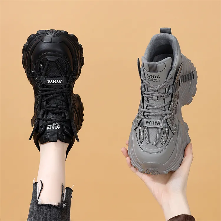 厚底老爹鞋女2025新款秋冬季百搭加绒保暖增高防滑软底休闲运动鞋