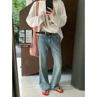 YESWOMEN蒸汽波牛仔裤·复古时髦抓痕猫设计 微喇版XY0054C2127 婷
