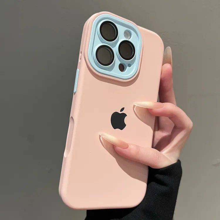 全包马克龙撞色苹果17手机壳iPhone16软胶15ProMax镜头膜14防摔13