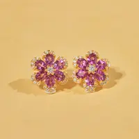 【歪歪力推】*石榴石耳饰*S925镶嵌W8542