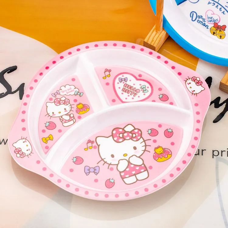 可爱风易清洗餐盘水果餐具三丽鸥分格盘吃饭碗餐盘耐摔家用防烫