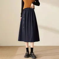 气质松紧腰A字半身裙2025年秋季新款伞裙女装SXDQ25092