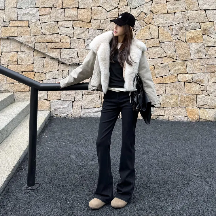 王嬛嬛MsLime【瘦腿精】黑底黑面黑色牛仔裤 HD2C0849/0992秋冬服装