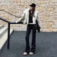 王嬛嬛MsLime25年新【瘦腿精】黑底黑面黑色牛仔裤 HD2C0849