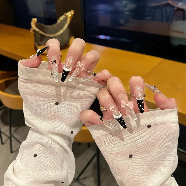 手工穿戴甲长款手工美甲高级法式可爱美甲片2025火爆款222
