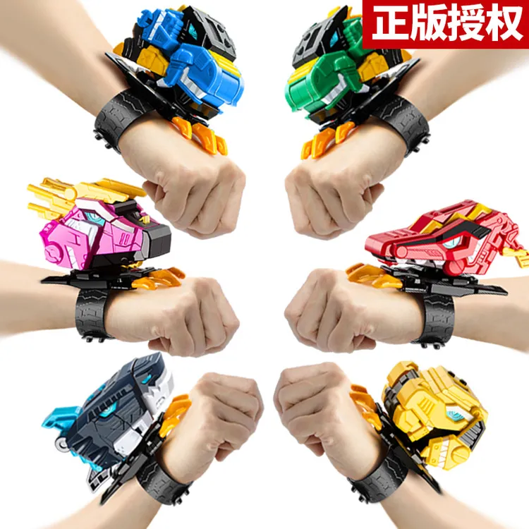 迷你特工队x超级恐龙力量变身器金刚召唤器男孩机甲变形手表玩具
