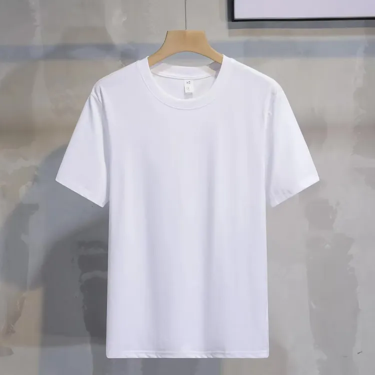 夏季男士丝光棉圆领短袖T恤纯色宽松透气百搭打底衫半袖体恤