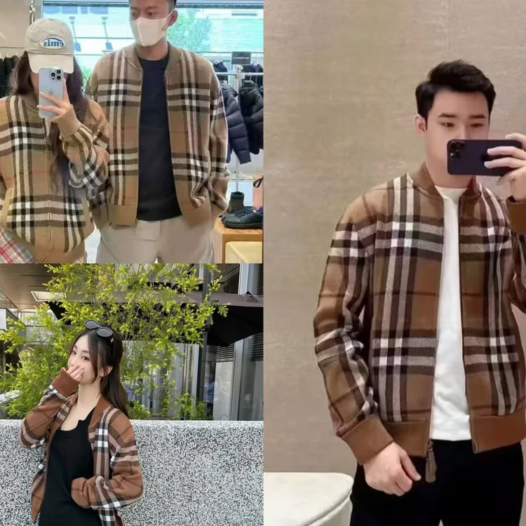 未使用 BURBERRY/博柏利 专柜新款经典格纹羊毛开衫