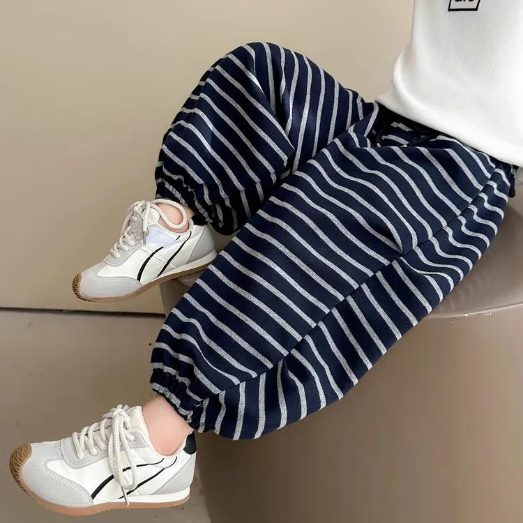 女童裤子春秋款2025新款儿童秋装洋气百搭休闲裤宝宝运动条纹卫裤
