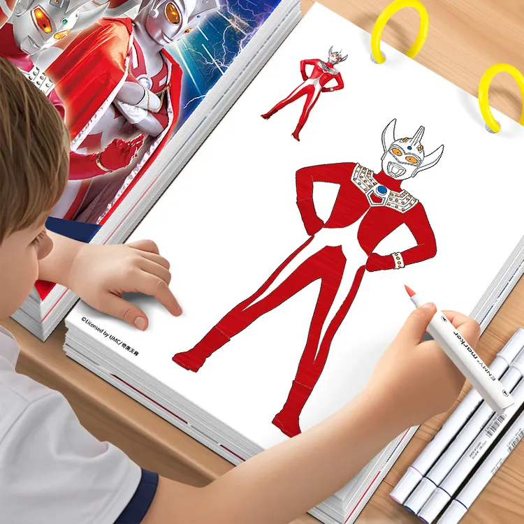 奥特曼涂色本3到6岁儿童简笔画本男孩描摹画册描红描画本涂鸦玩具