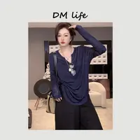 DMlife【鸡心领】高级感T恤防晒罩衫女夏季薄款透气宽松上衣