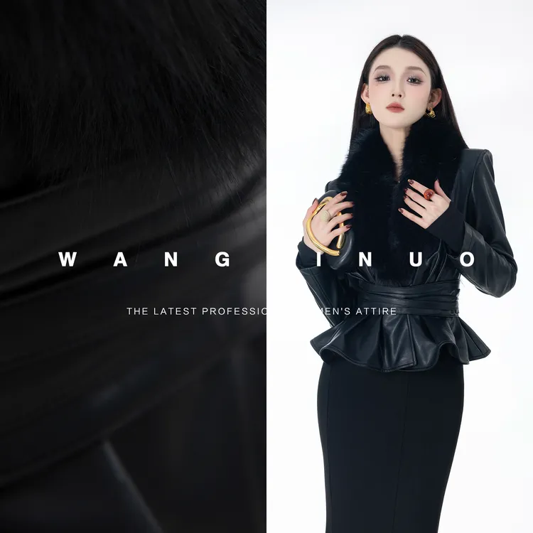 MD定制·依诺【秀场皮衣】2025冬季轻奢时尚设计感显瘦法式皮衣外套