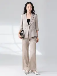 【QX815】秋季2025气质西服套装女新款品质九分裤西装两件套