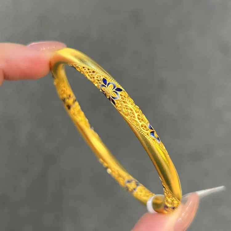 【新美源】足金999 烧蓝工艺 兰亭序手镯