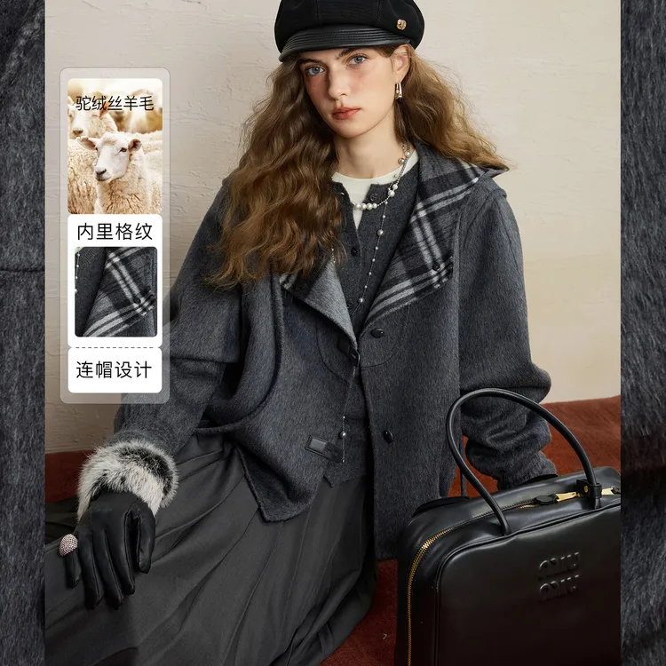 NAA/南瓜谷【比弗利周刊】羊毛女装毛呢外套FXN1105-A