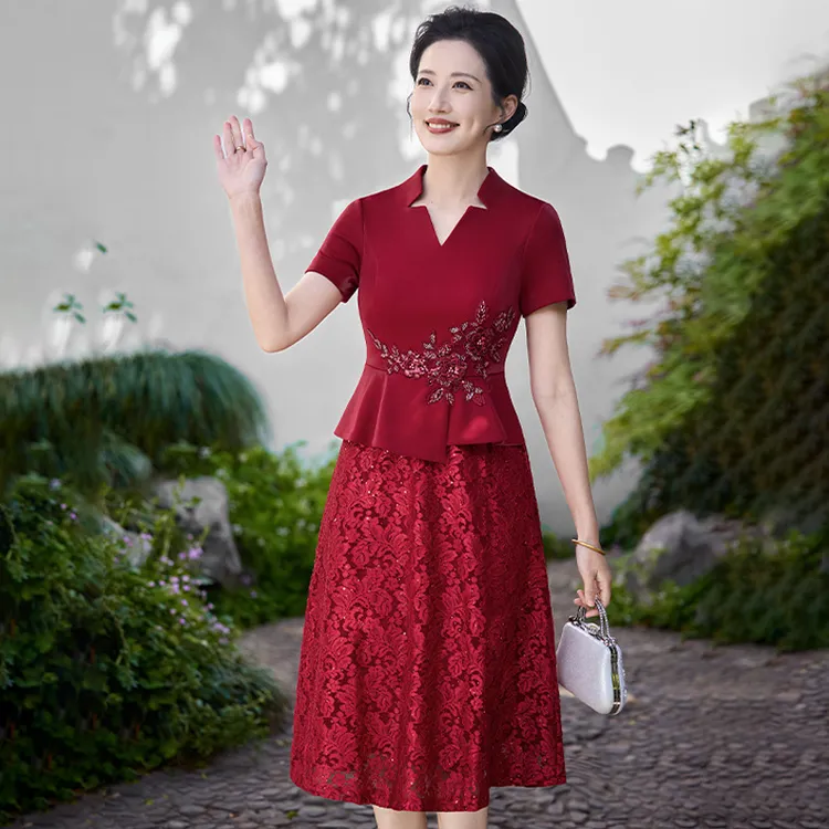 喜婆婆2025秋冬新款高端大气荷花边钉珠喜婆婆妈妈装2025新款爆款