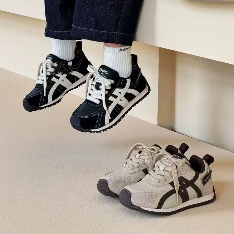 儿童阿甘鞋2025新款爆款百搭男童运动鞋皮面休闲鞋6-12岁潮款童鞋