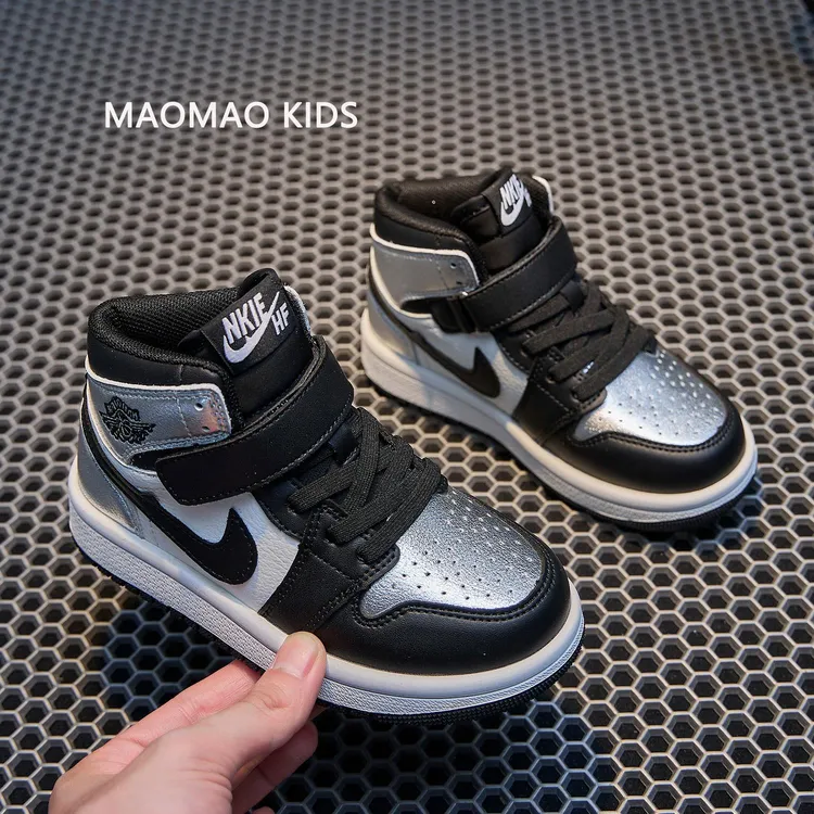 巴拉巴拉aj高帮休闲运动鞋2025秋冬板鞋女童跑步鞋男童时尚篮球鞋