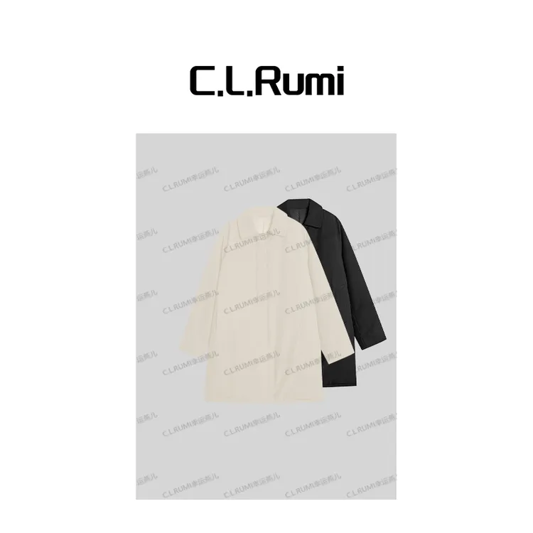 【Rumi精选】“安妮”冬季宽松防水百搭保暖鹅绒风衣款羽绒服7276wt