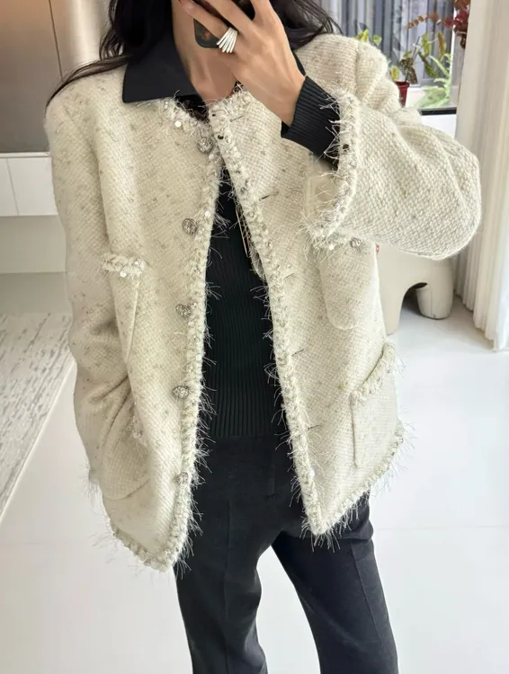 edgeelse细闪亮片小香风外套