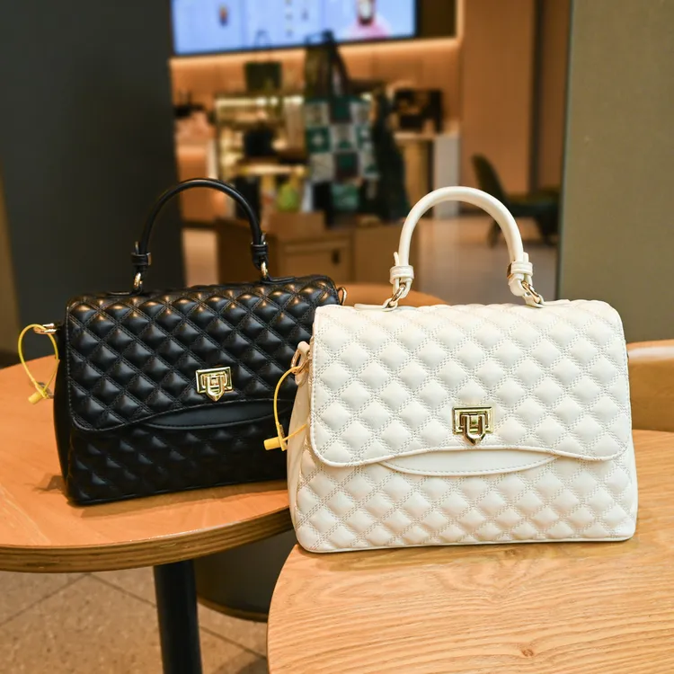 【万达撤柜】高端奢侈品路易米希尔2025新款菱格大容量手提通勤适用