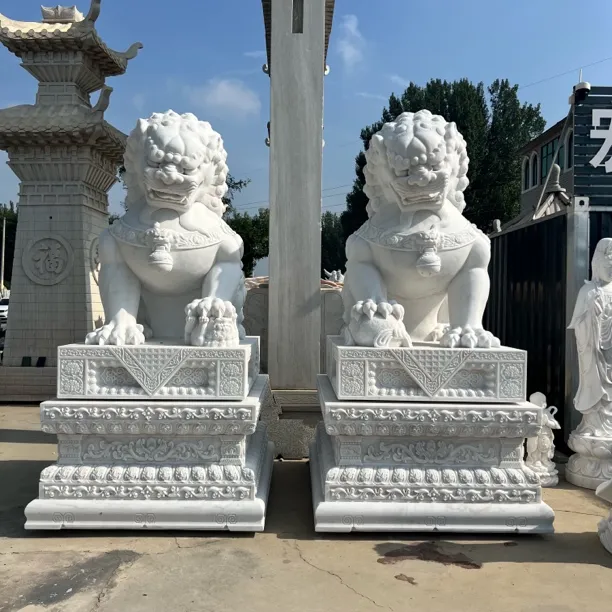 天然汉白玉花岗岩石雕狮子酒店庭院门口摆件石狮子