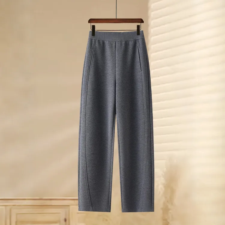 窄版香蕉裤卫裤女2025新款秋冬阔腿运动裤宽松显瘦加绒羊毛弯刀裤