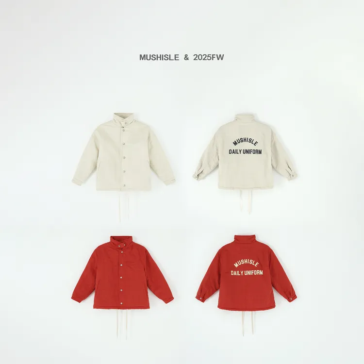【MUSHISLE】阿又冬季童装儿童男童中大童亲子翻领纯色棉服99183D