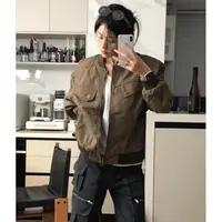 682 美式复古工装夹克男女春季做旧宽松cleanfit痞帅外套