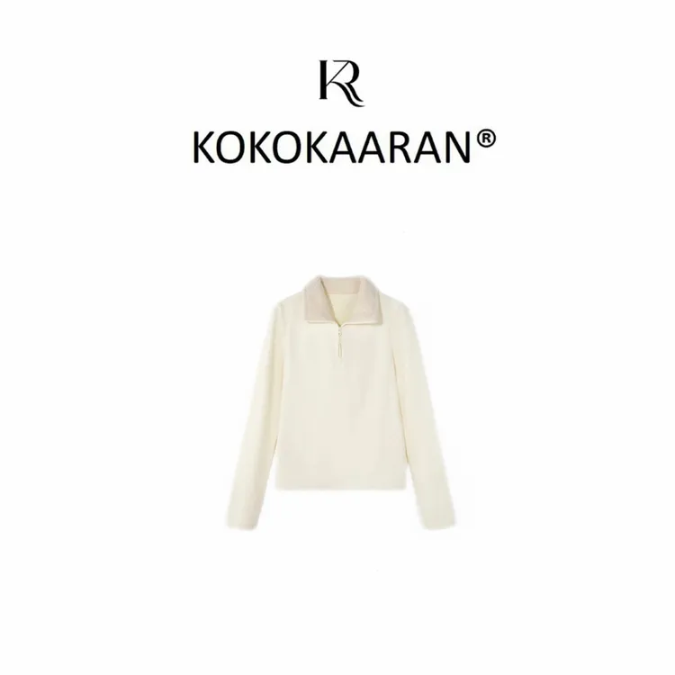 kokokaaran/可可咔伦 “炙热”翻领舒适长袖T恤SH250729