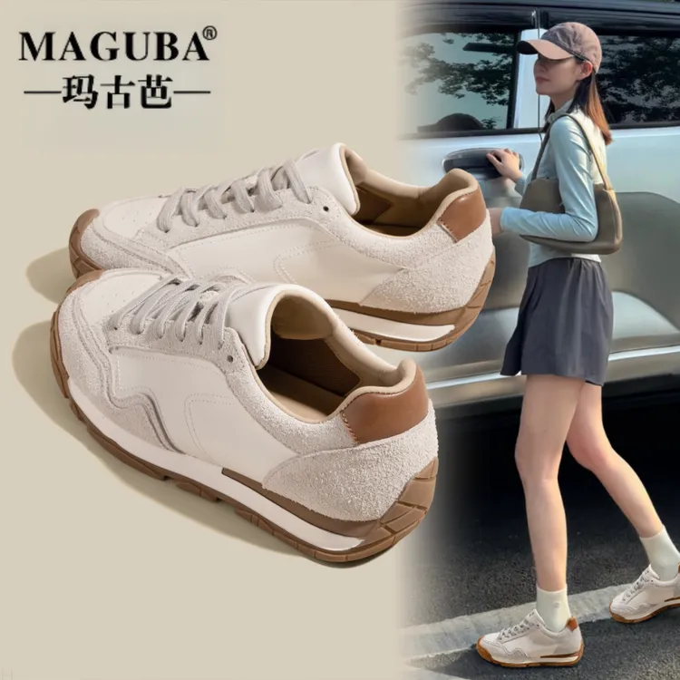 MAGUBA/玛古芭板鞋女新款厚底休闲增高轻便透气潮流时尚百搭女鞋