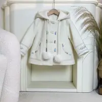 【柒喜】冬季新款女童中大童韩版高级洋气时尚毛呢加厚呢大衣P4088