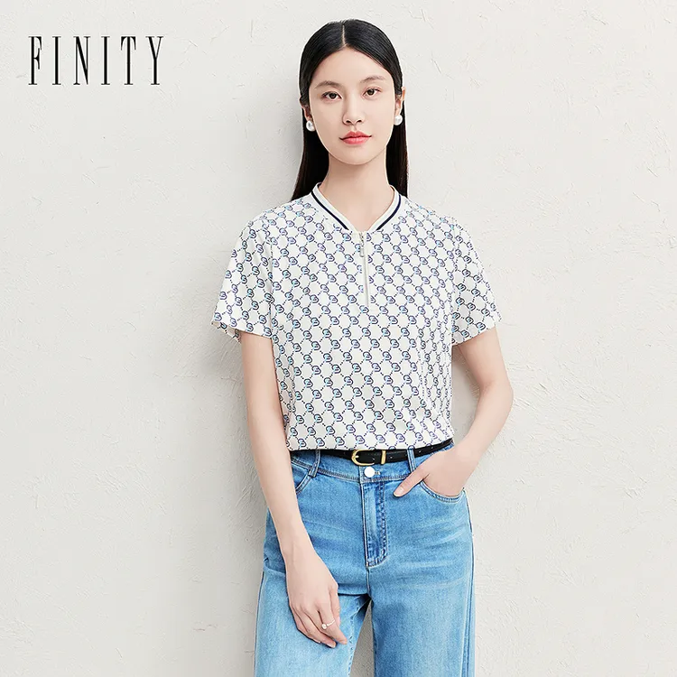 FINITY菲妮迪雪纺衫碎花显瘦气质时尚休闲女士夏季印花