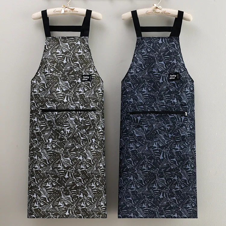 新款2025轻薄加长拉链围裙男女家用厨房做饭防油污耐脏餐饮工作服